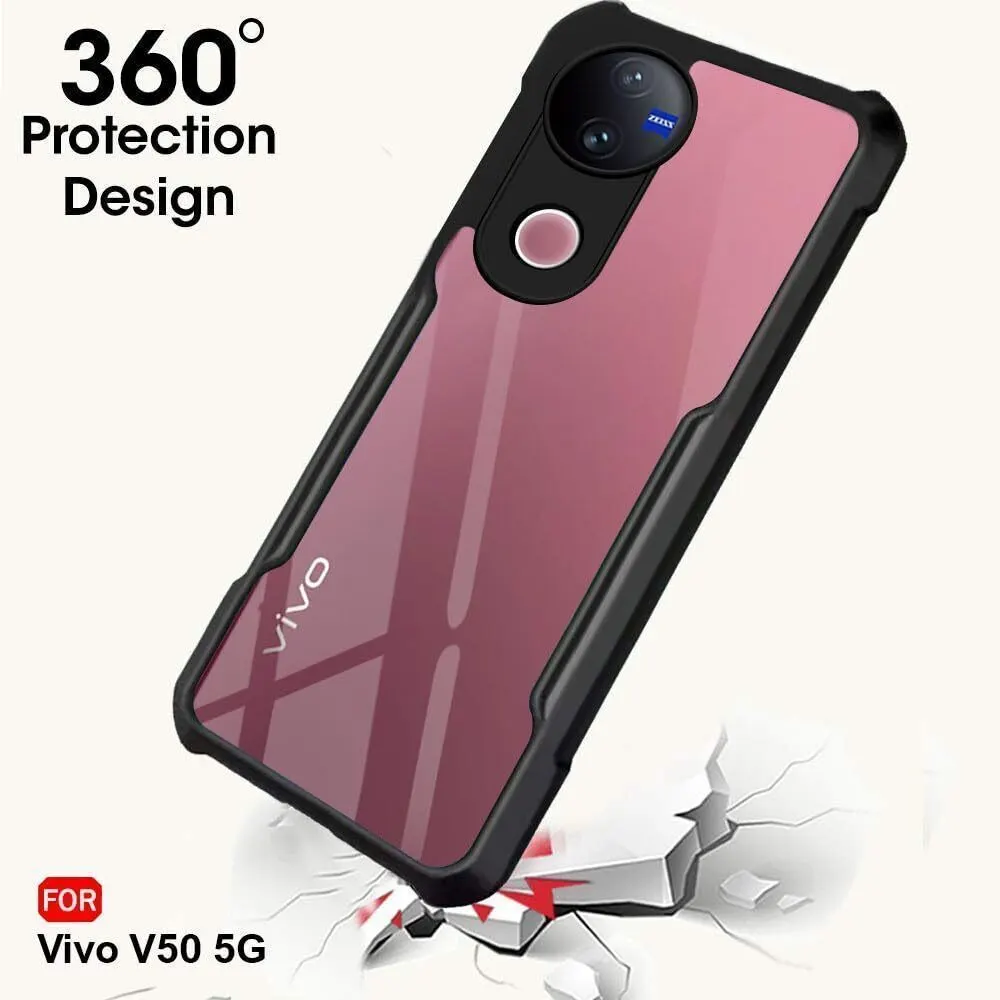 Micvir Back Cover for vivo V50 5G (Transparent, Black, Shock Proof, Polycarbonate, Pack of: 1) — image 2 of 5