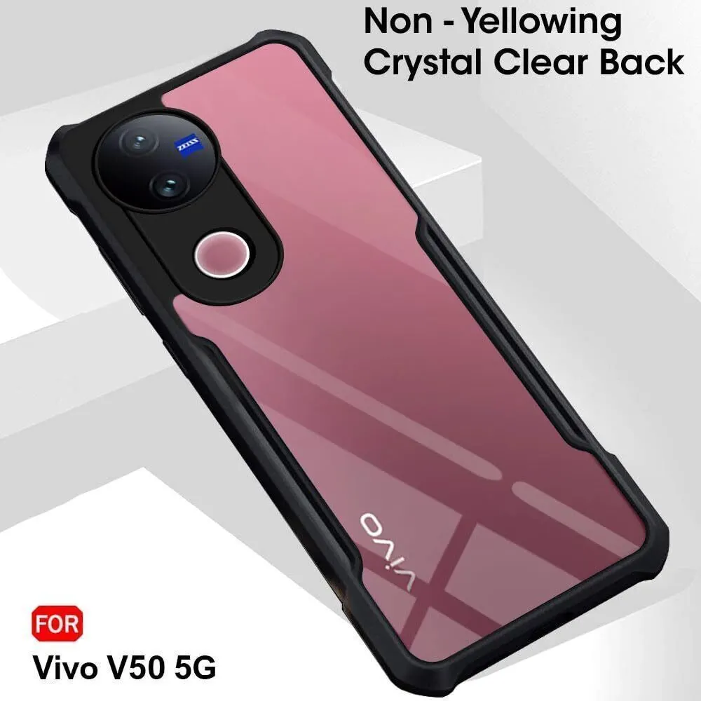 Micvir Back Cover for vivo V50 5G (Transparent, Black, Shock Proof, Polycarbonate, Pack of: 1) — image 3 of 5