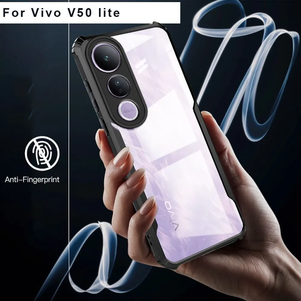 Micvir Back Cover for Vivo V50 Lite 5G (Transparent, Black, Shock Proof, Polycarbonate, Pack of: 1) — image 2 of 5