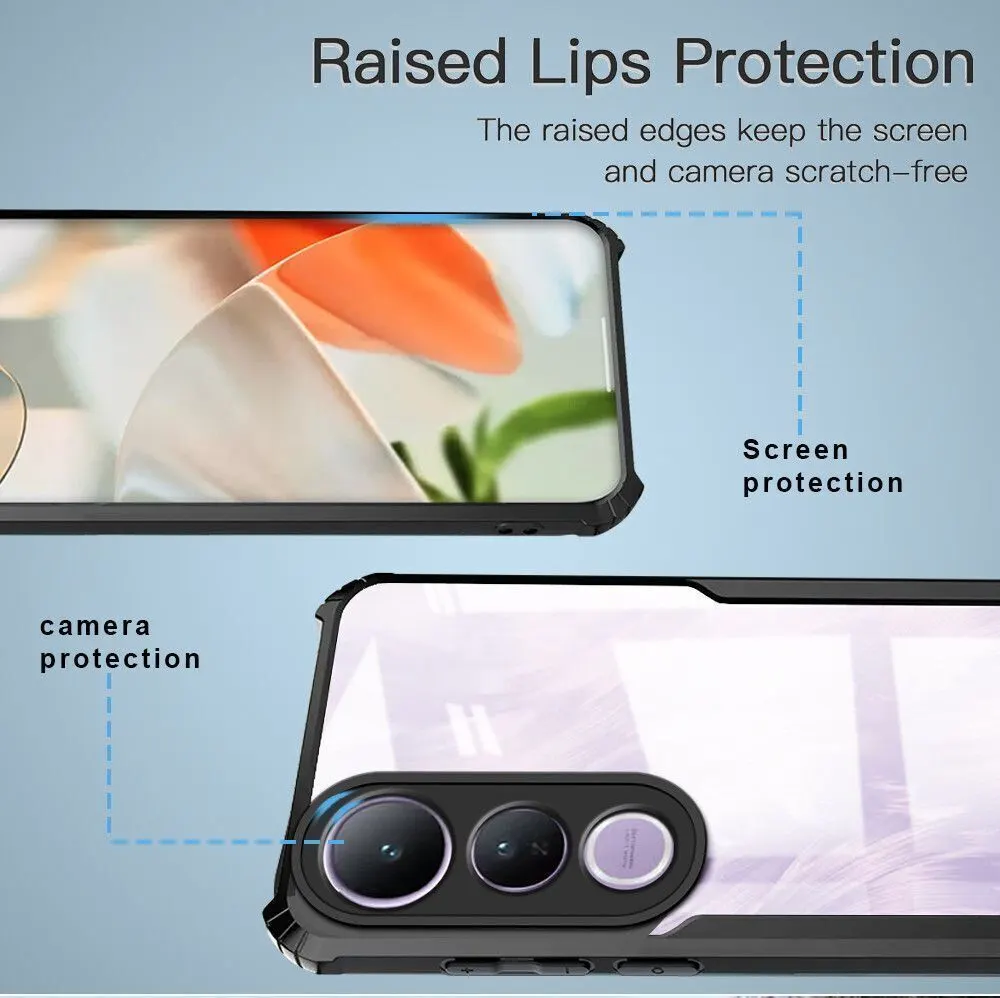 Micvir Back Cover for Vivo V50 Lite 5G (Transparent, Black, Shock Proof, Polycarbonate, Pack of: 1) — image 4 of 5