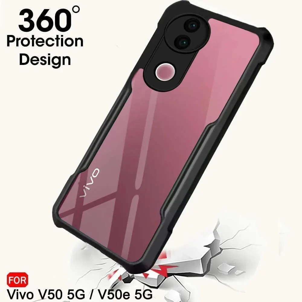 Micvir Back Cover for Vivo V50e 5G (Transparent, Black, Shock Proof, Polycarbonate, Pack of: 1) — image 2 of 5