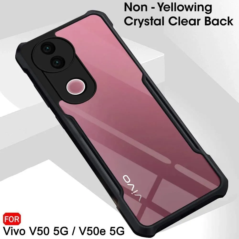 Micvir Back Cover for Vivo V50e 5G (Transparent, Black, Shock Proof, Polycarbonate, Pack of: 1) — image 3 of 5