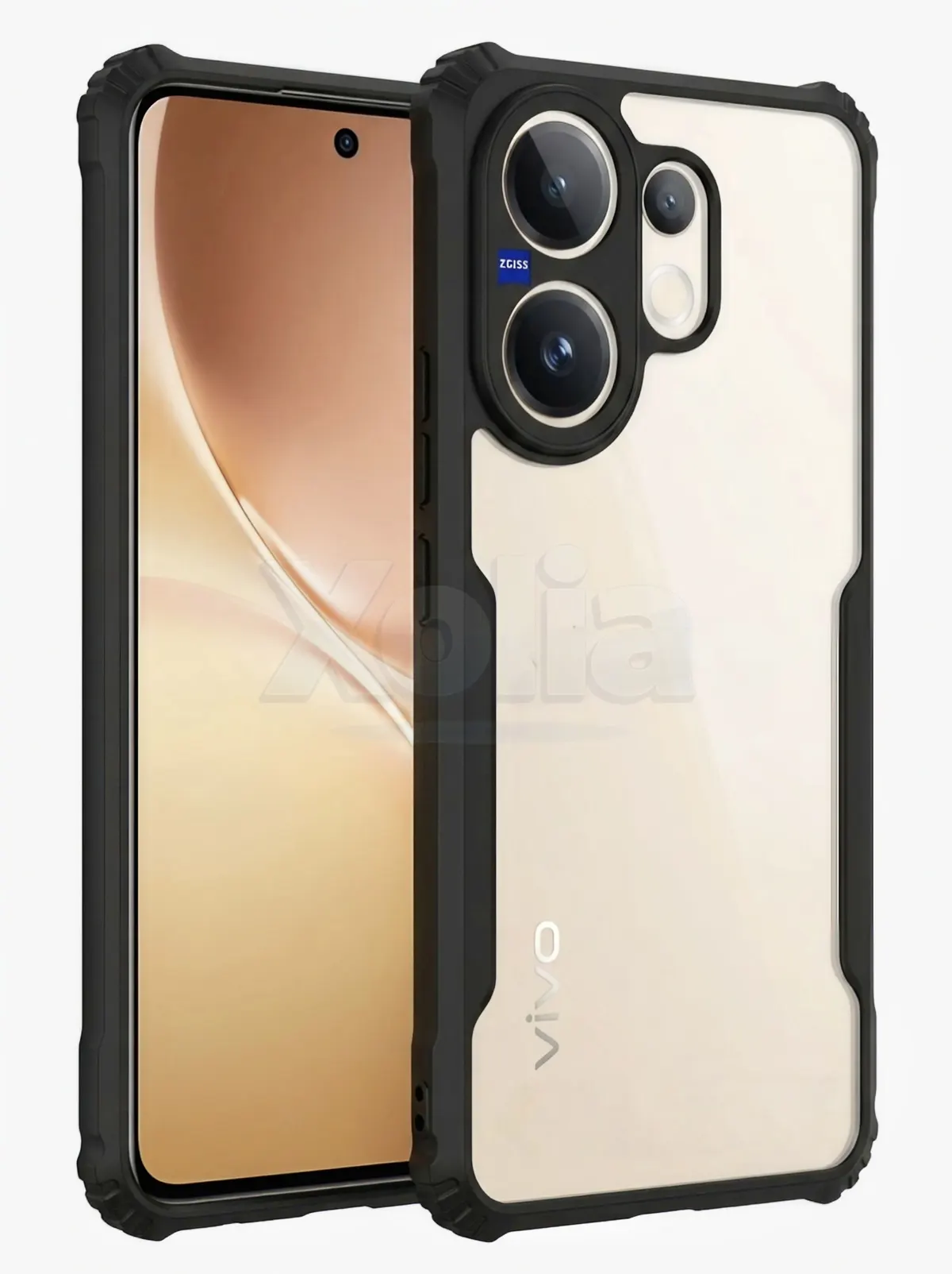 Micvir Back Cover for Vivo V60 5G (Transparent, Black, Shock Proof, Polycarbonate, Pack of: 1)