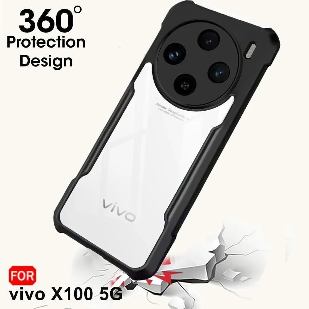 Micvir Back Cover for Vivo X100 5G (Transparent, Black, Shock Proof, Polycarbonate, Pack of: 1) — image 2 of 5