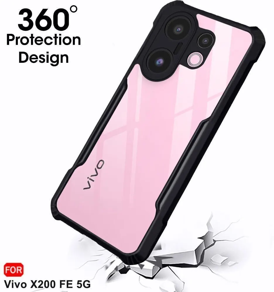 Micvir Back Cover for Vivo X200 FE 5G (Transparent, Black, Shock Proof, Polycarbonate, Pack of: 1) — image 3 of 5