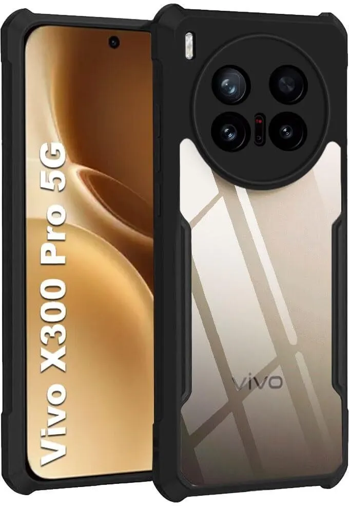 Xolia Back Cover for Vivo X300 Pro 5G (Transparent, Black, Shock Proof, Polycarbonate, Pack of: 1)