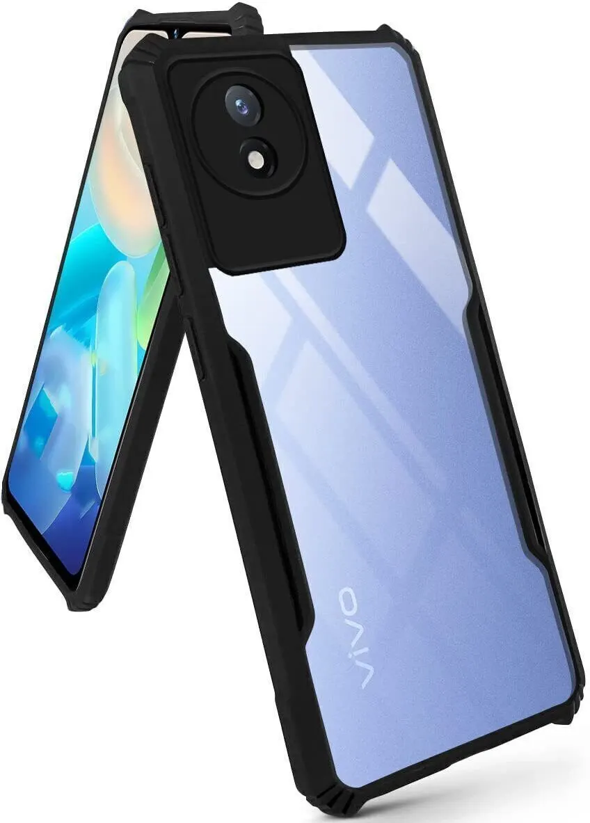 Micvir Back Cover for Vivo Y02 (Transparent, Black, Shock Proof, Polycarbonate, Pack of: 1) — image 3 of 5