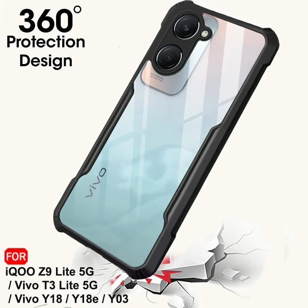 Micvir Back Cover for Vivo Y03 5G (Transparent, Black, Shock Proof, Polycarbonate, Pack of: 1) — image 2 of 5