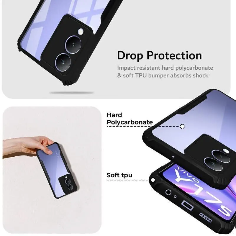 Micvir Back Cover for Vivo Y17s (Transparent, Black, Shock Proof, Polycarbonate, Pack of: 1) — image 4 of 5