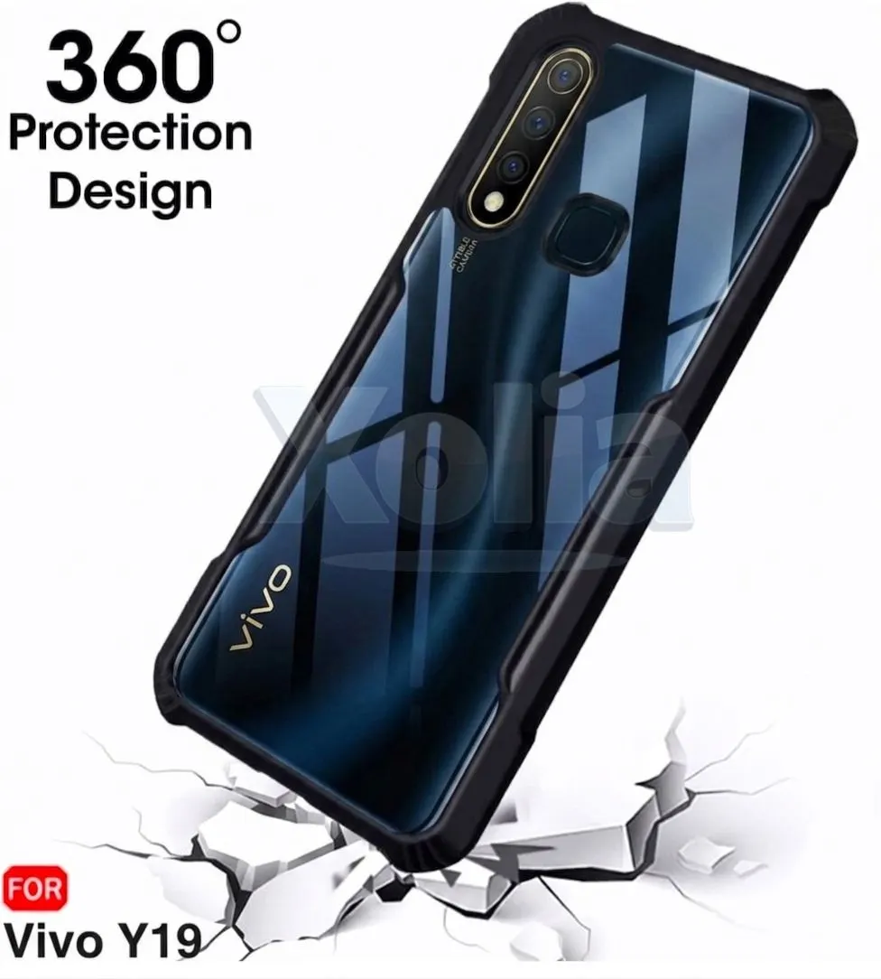 Xolia Back Cover for Vivo Y19 4G (Transparent, Black, Shock Proof, Polycarbonate, Silicon, Pack of: 1) — image 2 of 5