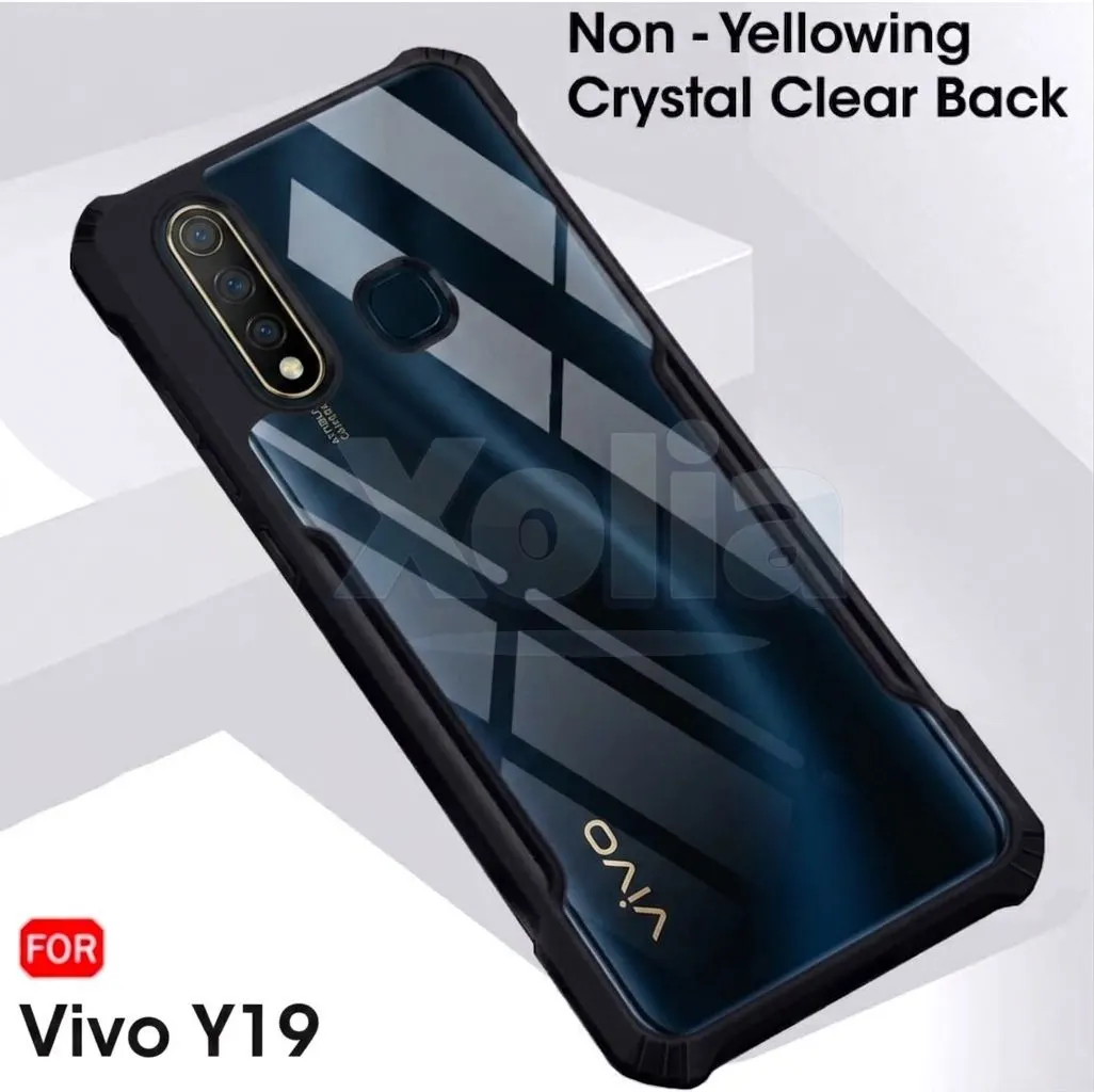 Xolia Back Cover for Vivo Y19 4G (Transparent, Black, Shock Proof, Polycarbonate, Silicon, Pack of: 1) — image 3 of 5