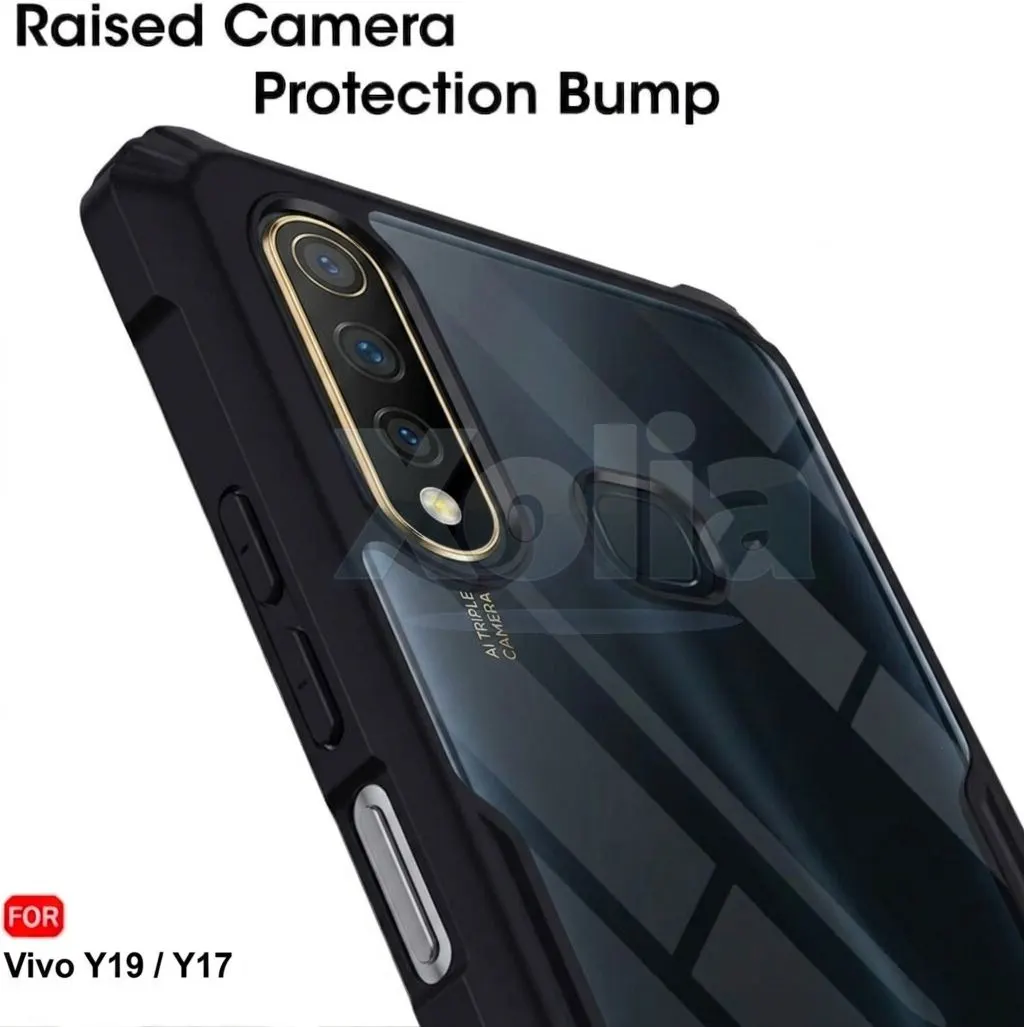 Xolia Back Cover for Vivo Y19 4G (Transparent, Black, Shock Proof, Polycarbonate, Silicon, Pack of: 1) — image 4 of 5