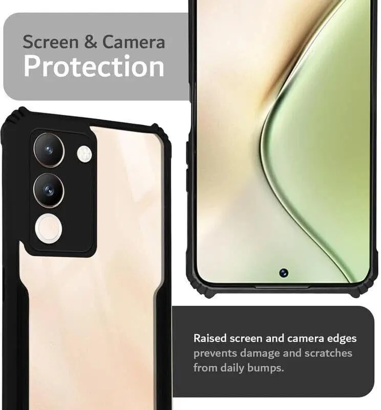 Micvir Back Cover for Vivo Y200 5G (Transparent, Black, Shock Proof, Polycarbonate, Pack of: 1) — image 3 of 5