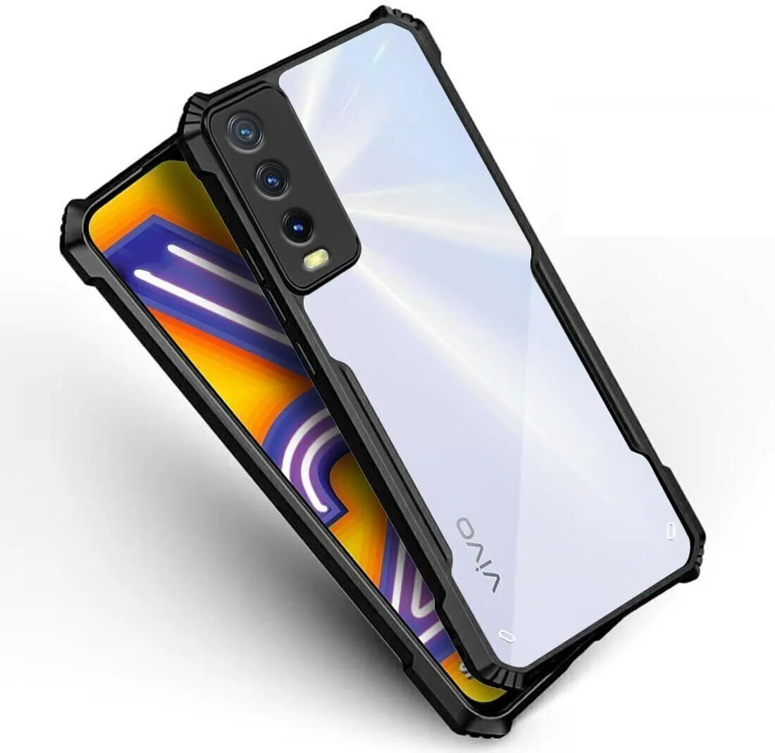 Micvir Back Cover for Vivo Y20 (Transparent, Black, Shock Proof, Polycarbonate, Pack of: 1) — image 2 of 5