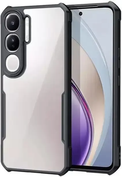 Micvir Back Cover for vivo Y300 5G (Transparent, Black, Shock Proof, Polycarbonate, Pack of: 1)
