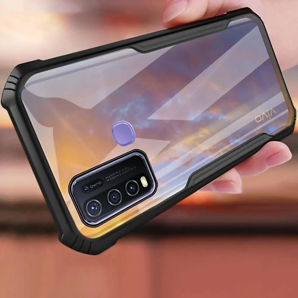 Micvir Back Cover for Vivo Y30 (Transparent, Black, Shock Proof, Polycarbonate, Pack of: 1) — image 3 of 5