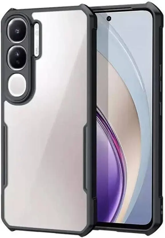 Micvir Back Cover for Vivo Y31 5G (Transparent, Black, Shock Proof, Polycarbonate, Pack of: 1)