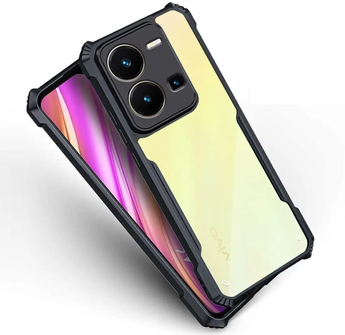 Micvir Back Cover for Vivo Y35 (Transparent, Black, Shock Proof, Polycarbonate, Pack of: 1) — image 2 of 5