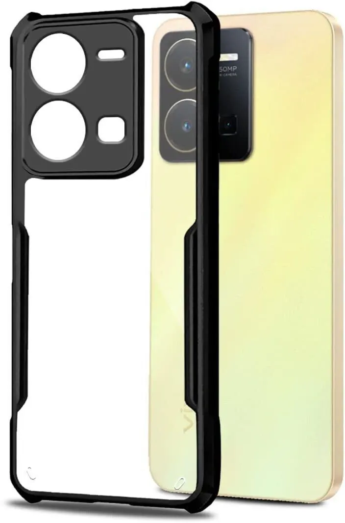 Micvir Back Cover for Vivo Y35 (Transparent, Black, Shock Proof, Polycarbonate, Pack of: 1) — image 4 of 5