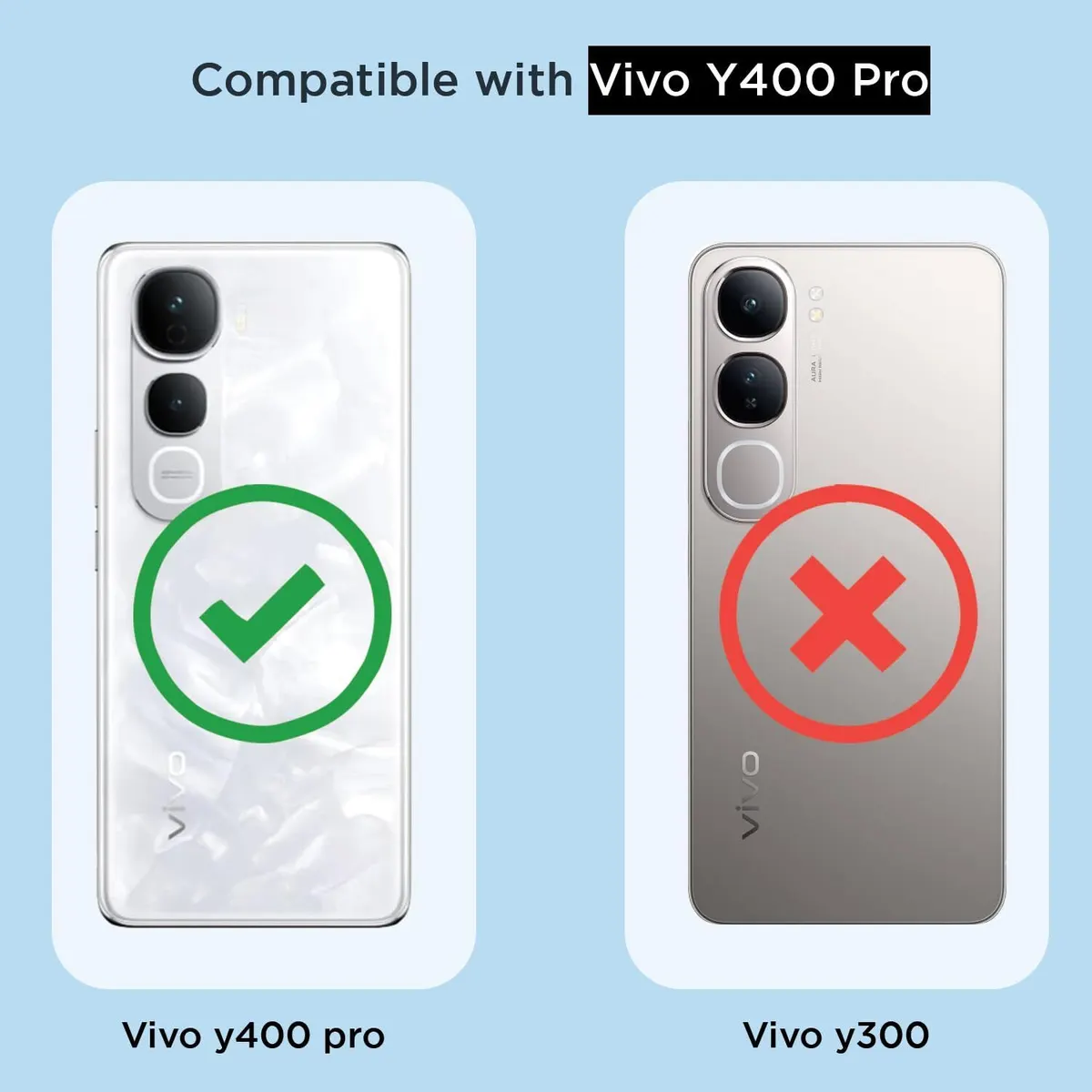 Micvir Back Cover for Vivo Y400 Pro 5G (Transparent, Black, Shock Proof, Polycarbonate, Pack of: 1) — image 2 of 5