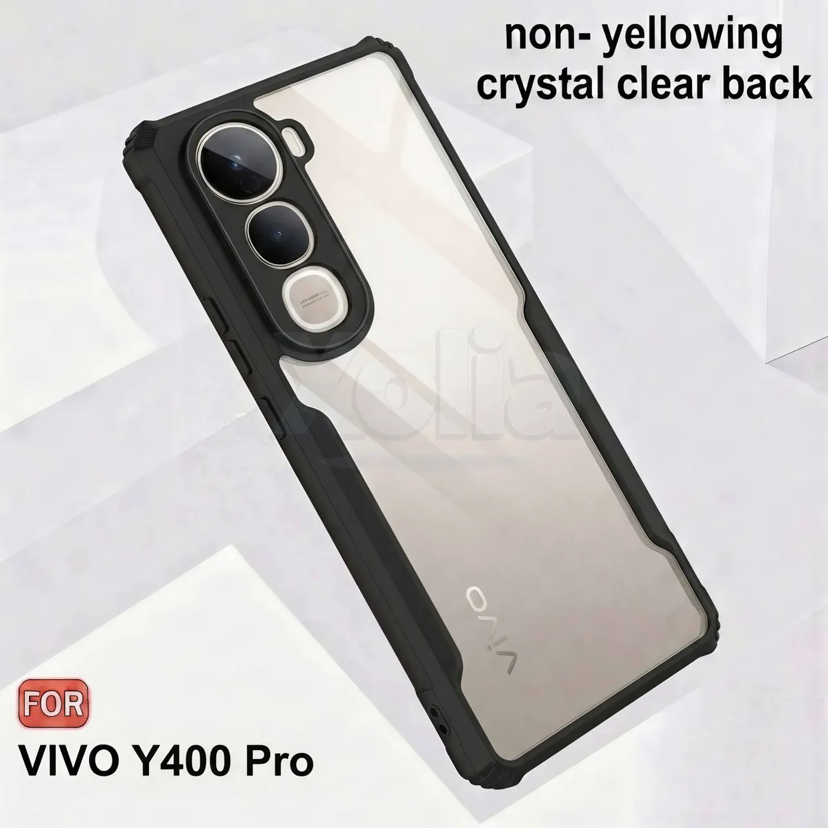 Micvir Back Cover for Vivo Y400 Pro 5G (Transparent, Black, Shock Proof, Polycarbonate, Pack of: 1) — image 4 of 5