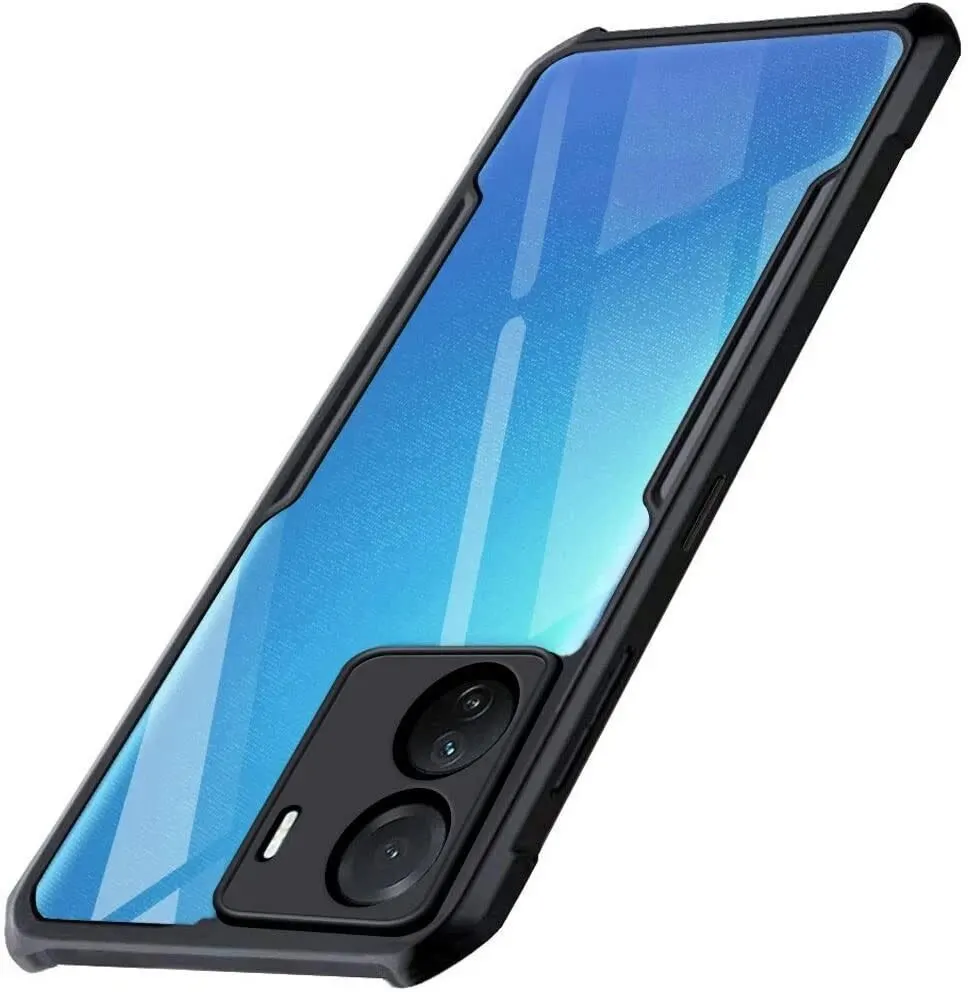 Micvir Back Cover for Vivo Y56 (Transparent, Black, Shock Proof, Polycarbonate, Pack of: 1)