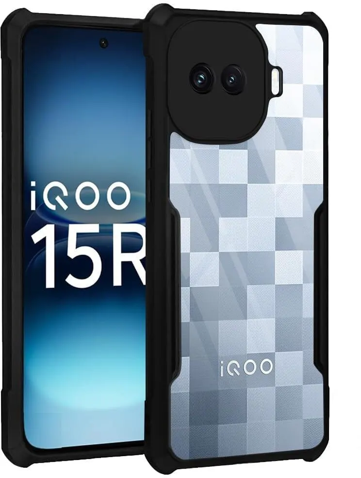 Xolia Back Cover for iQOO 15r 5G (Transparent, Black, Shock Proof, Polycarbonate, Pack of: 1)