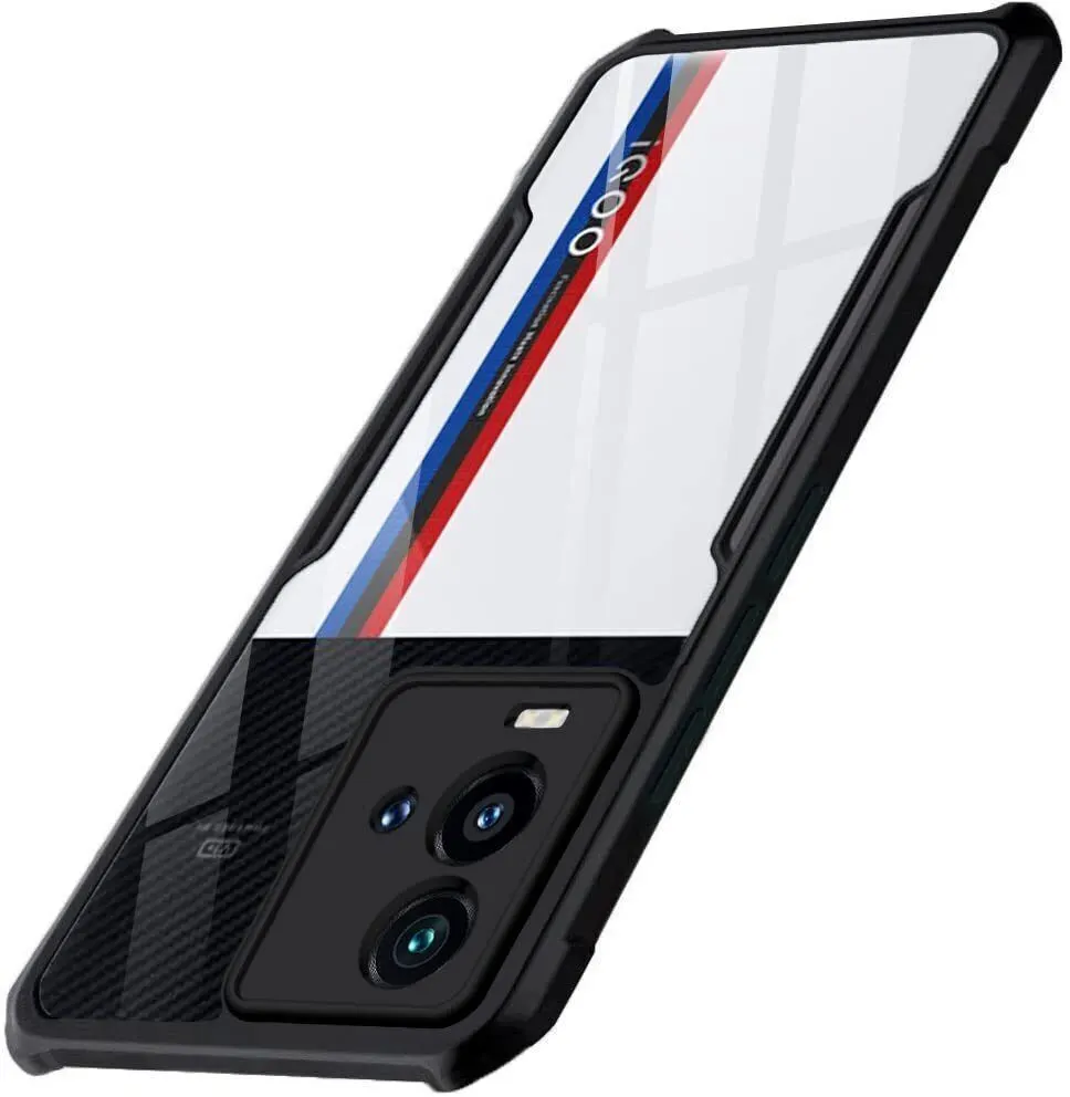 Micvir Back Cover for iQOO 9T 5G (Transparent, Black, Shock Proof, Polycarbonate, Pack of: 1)