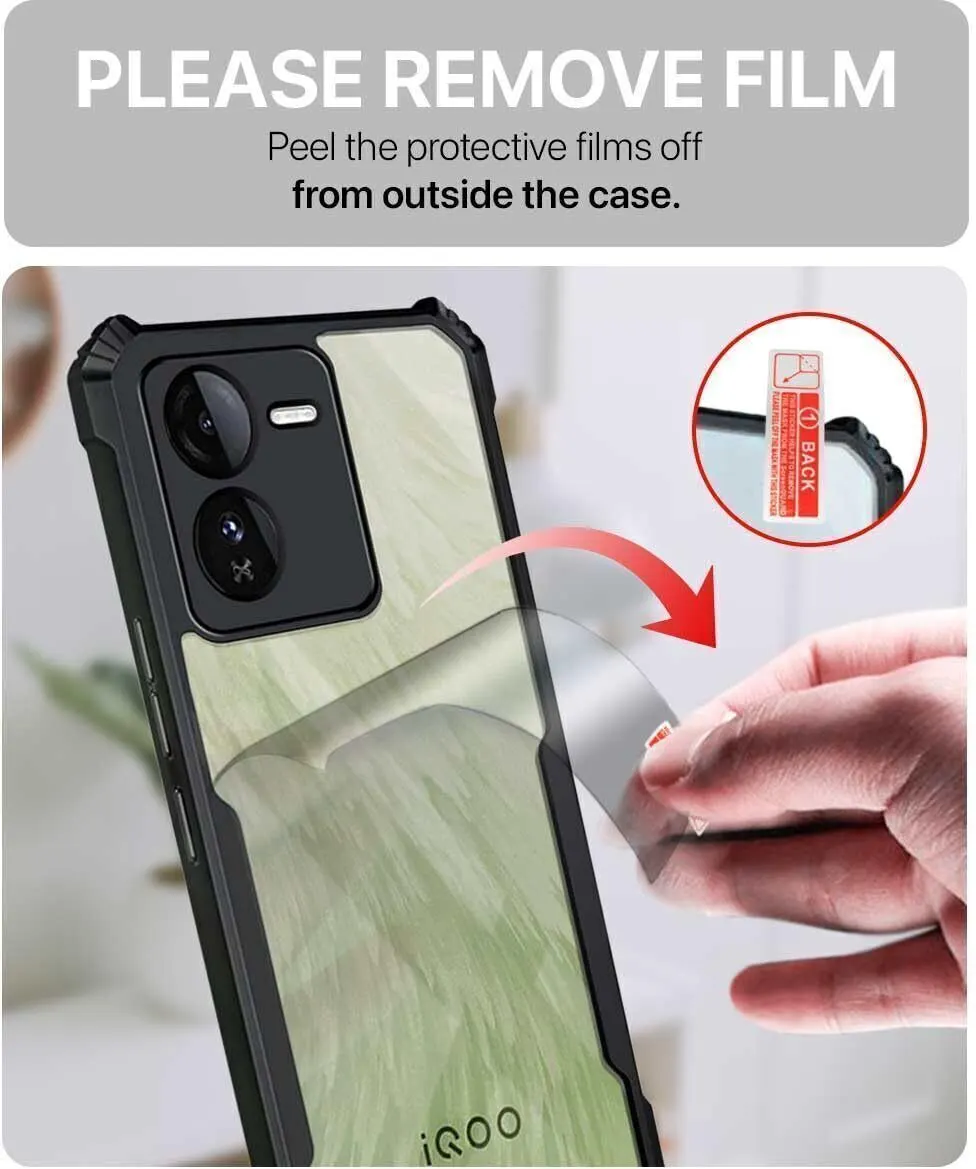 Micvir Back Cover for iQOO Z9 5G (Transparent, Black, Shock Proof, Polycarbonate, Pack of: 1) — image 2 of 5