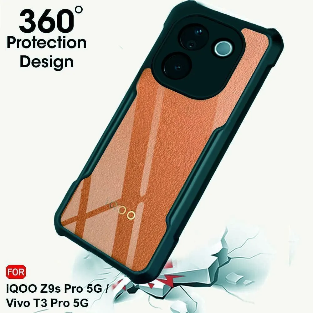 Micvir Back Cover for vivo T3 Pro 5G (Transparent, Green, Shock Proof, Polycarbonate, Pack of: 1) — image 2 of 5