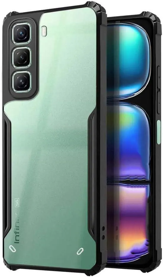 Micvir Back Cover for Infinix Hot 60 5G+ (Transparent, Black, Shock Proof, Polycarbonate, Pack of: 1)