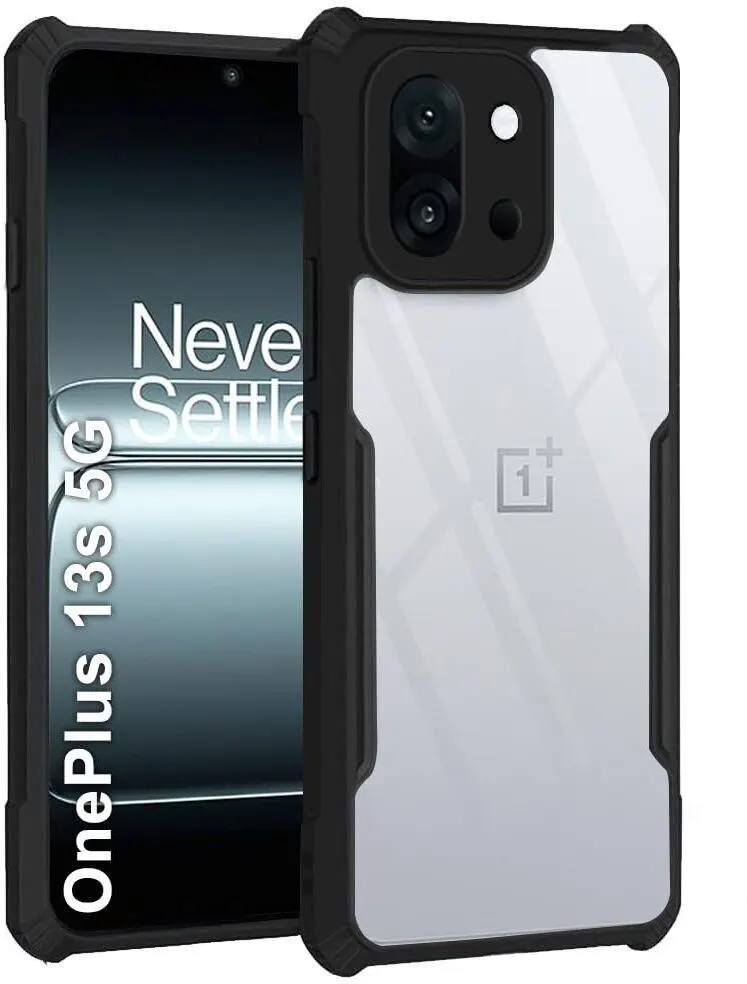 Micvir Back Cover for OnePlus 13s 5G (Transparent, Black, Shock Proof, Polycarbonate, Pack of: 1)