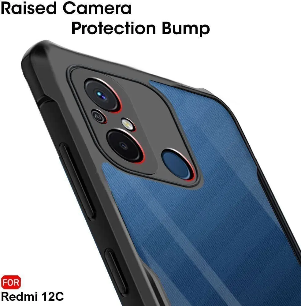 Micvir Back Cover for Redmi 12C (Transparent, Black, Shock Proof, Polycarbonate, Pack of: 1) — image 4 of 5