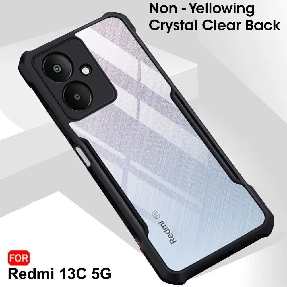 Micvir Back Cover for Redmi 13C 5G (Transparent, Black, Shock Proof, Polycarbonate, Pack of: 1) — image 3 of 5