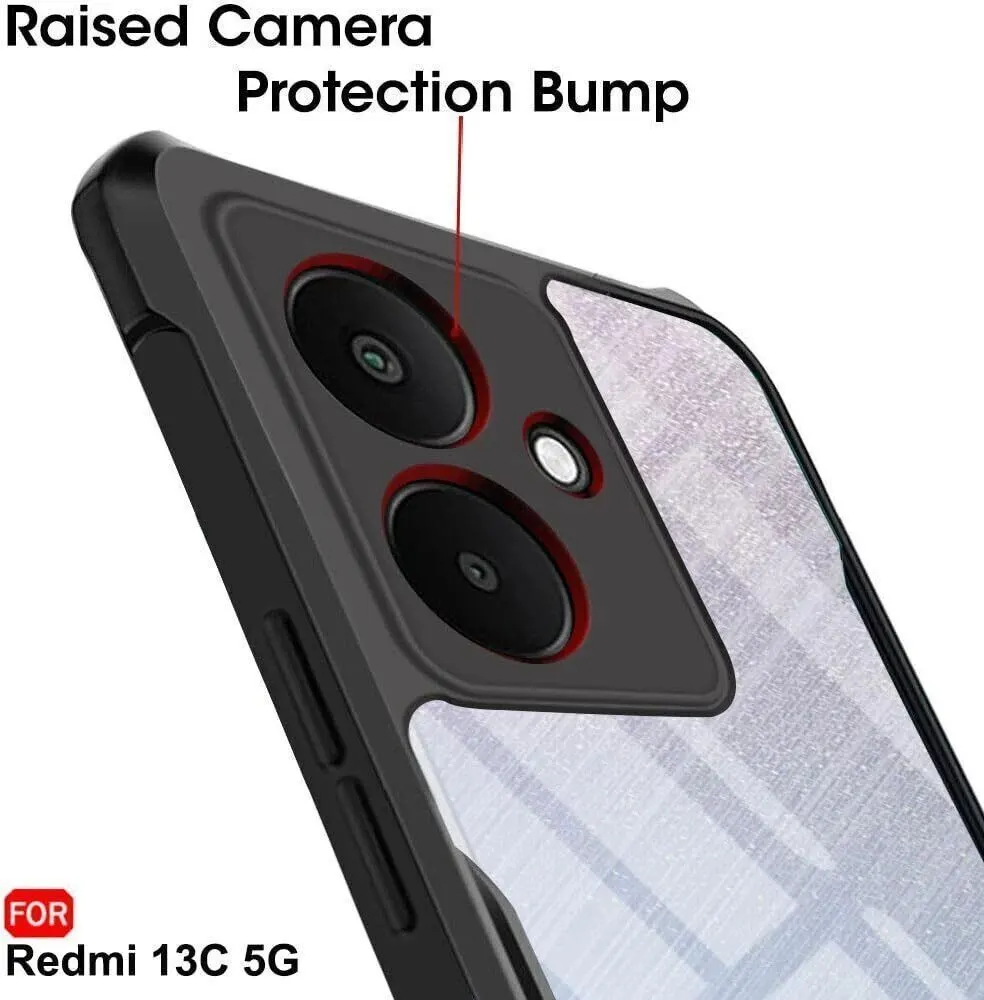 Micvir Back Cover for Redmi 13C 5G (Transparent, Black, Shock Proof, Polycarbonate, Pack of: 1) — image 4 of 5