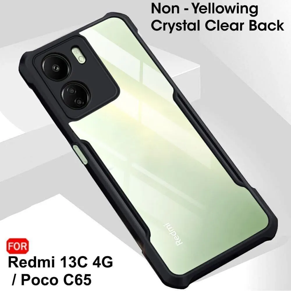 Micvir Back Cover for Redmi 13C, Poco C65 (Transparent, Black, Shock Proof, Polycarbonate, Pack of: 1) — image 3 of 5