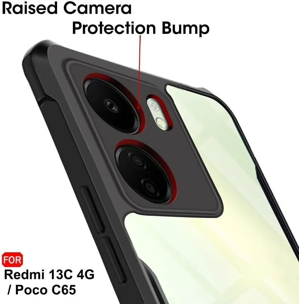 Micvir Back Cover for Redmi 13C, Poco C65 (Transparent, Black, Shock Proof, Polycarbonate, Pack of: 1) — image 4 of 5