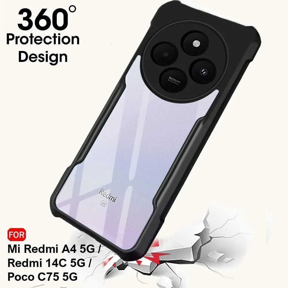 Micvir Back Cover for Redmi 14C 5G (Transparent, Black, Shock Proof, Polycarbonate, Pack of: 1) — image 2 of 5
