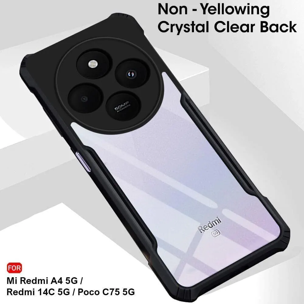 Micvir Back Cover for Redmi 14C 5G (Transparent, Black, Shock Proof, Polycarbonate, Pack of: 1) — image 3 of 5