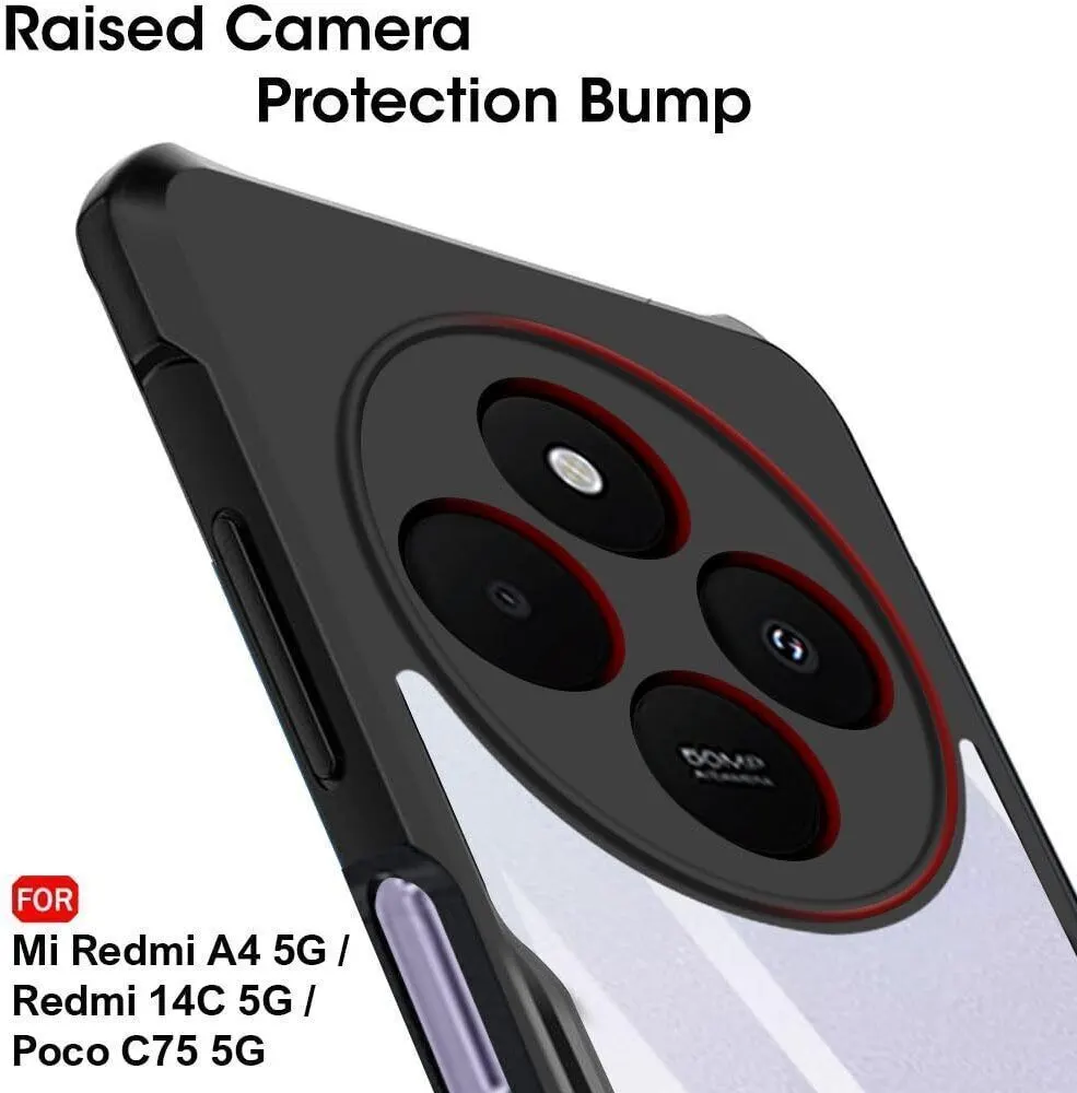 Micvir Back Cover for Redmi 14C 5G (Transparent, Black, Shock Proof, Polycarbonate, Pack of: 1) — image 4 of 5