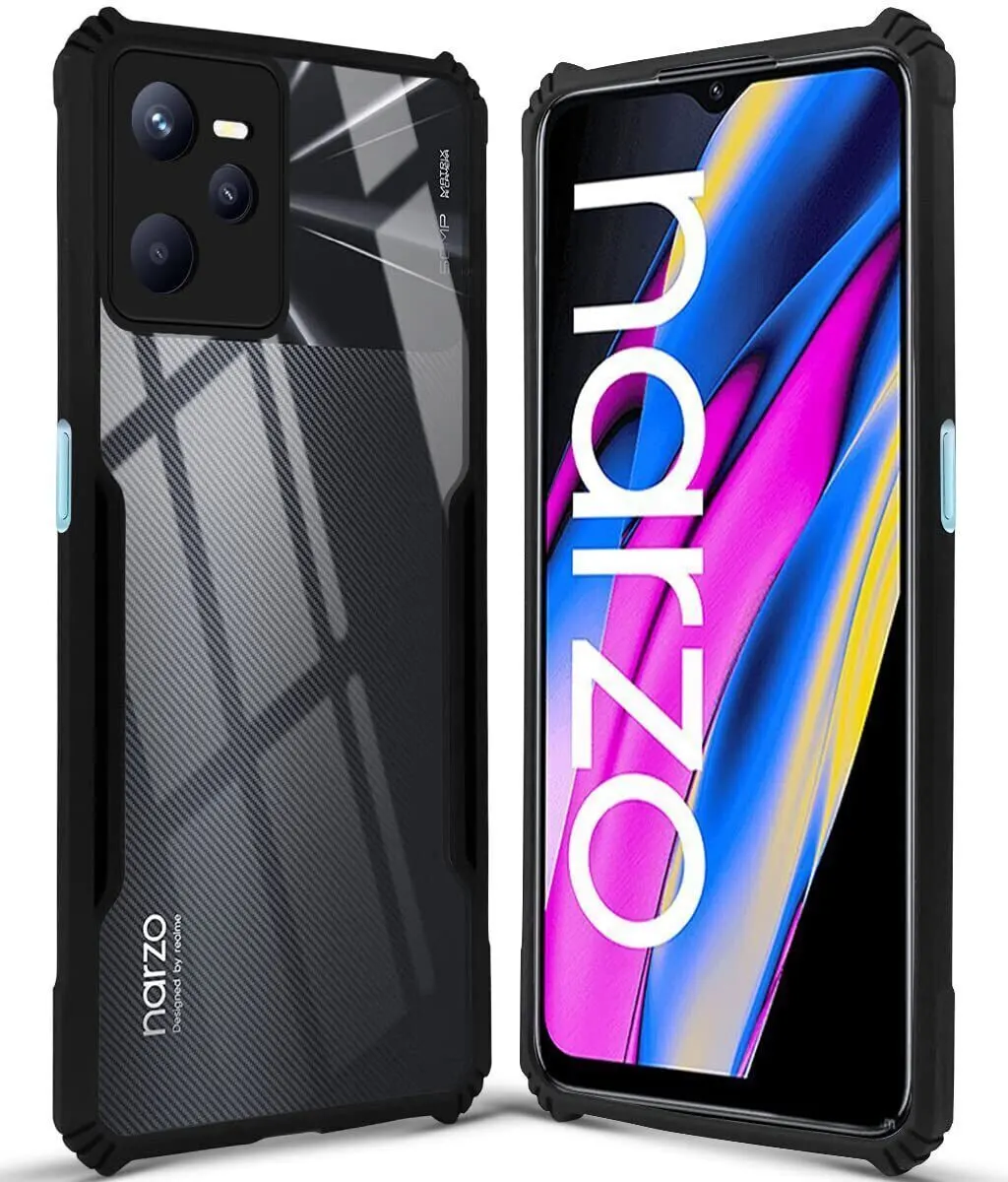 Micvir Back Cover for Realme Narzo 50A Prime (Transparent, Black, Shock Proof, Polycarbonate, Pack of: 1) — image 4 of 5