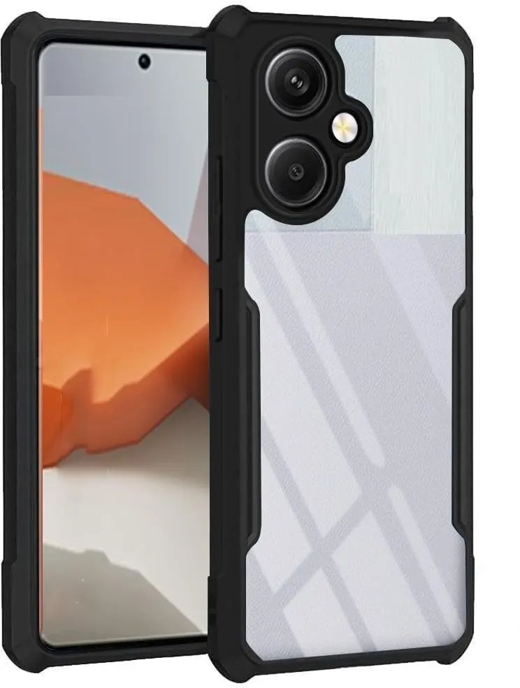 Micvir Back Cover for Vivo Y18, Vivo Y18e (Transparent, Black, Shock Proof, Polycarbonate, Pack of: 1)