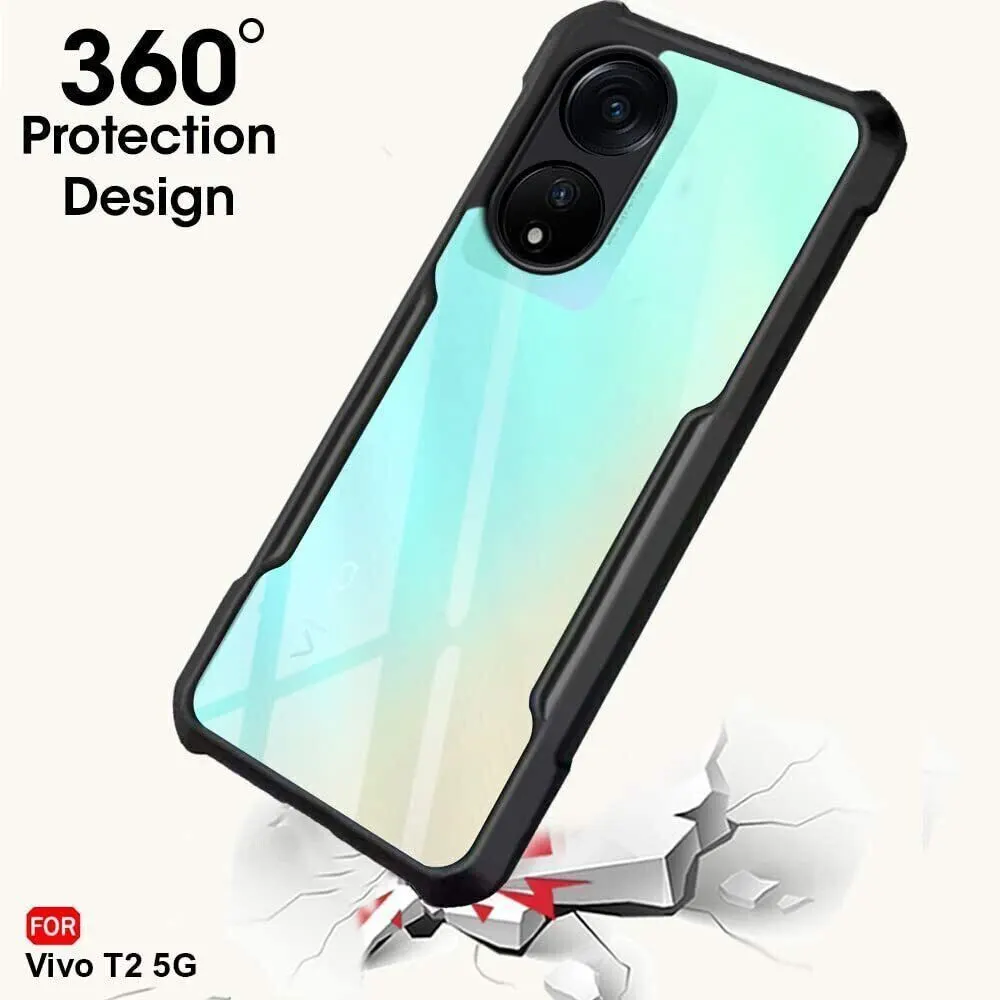 Micvir Back Cover for vivo T2 5G (Transparent, Black, Shock Proof, Polycarbonate, Pack of: 1) — image 2 of 5