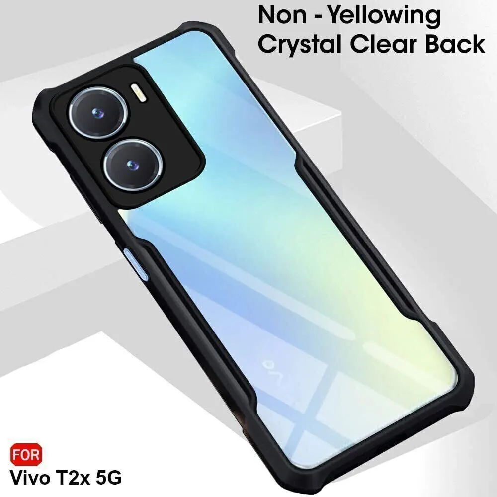 Micvir Back Cover for vivo Y16, Vivo T2x 5G, VIvo Y56 5G (Transparent, Black, Shock Proof, Polycarbonate, Pack of: 1) — image 3 of 5