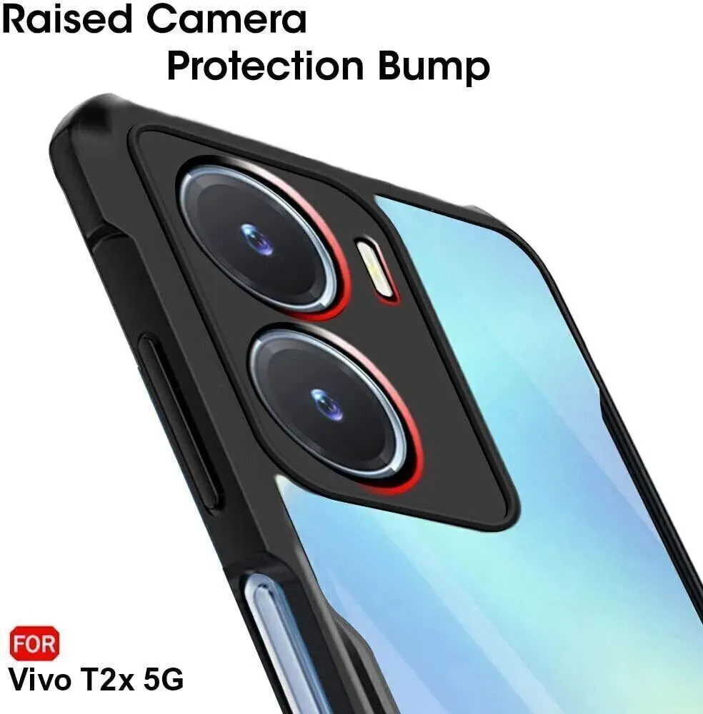 Micvir Back Cover for vivo Y16, Vivo T2x 5G, VIvo Y56 5G (Transparent, Black, Shock Proof, Polycarbonate, Pack of: 1) — image 4 of 5