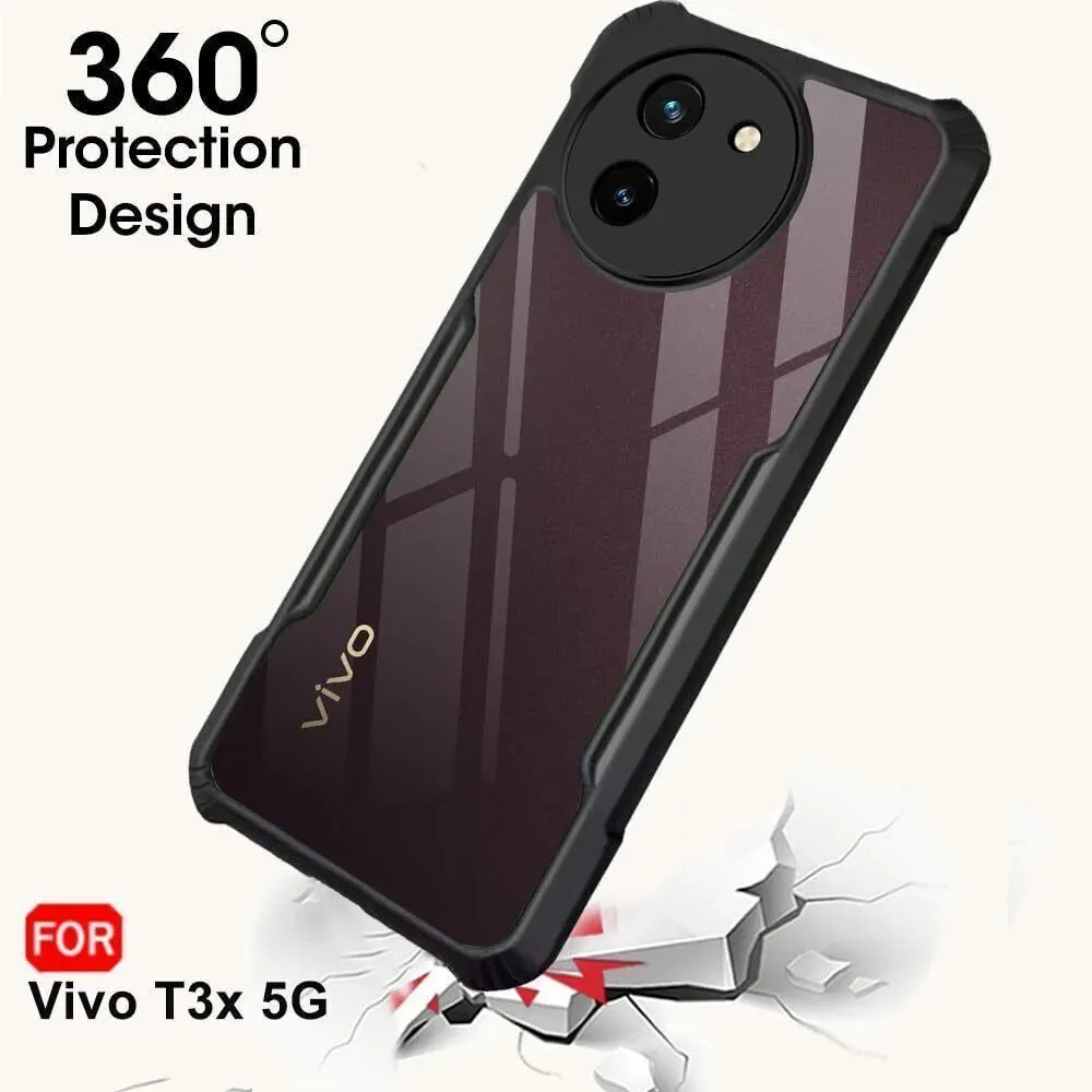 Micvir Back Cover for vivo T3X 5G (Transparent, Black, Shock Proof, Polycarbonate, Pack of: 1) — image 3 of 5