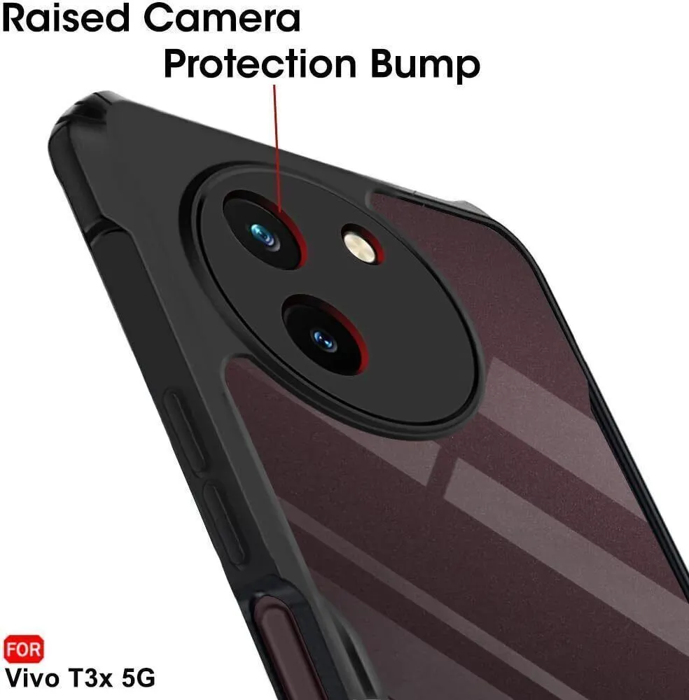 Micvir Back Cover for vivo T3X 5G (Transparent, Black, Shock Proof, Polycarbonate, Pack of: 1) — image 4 of 5