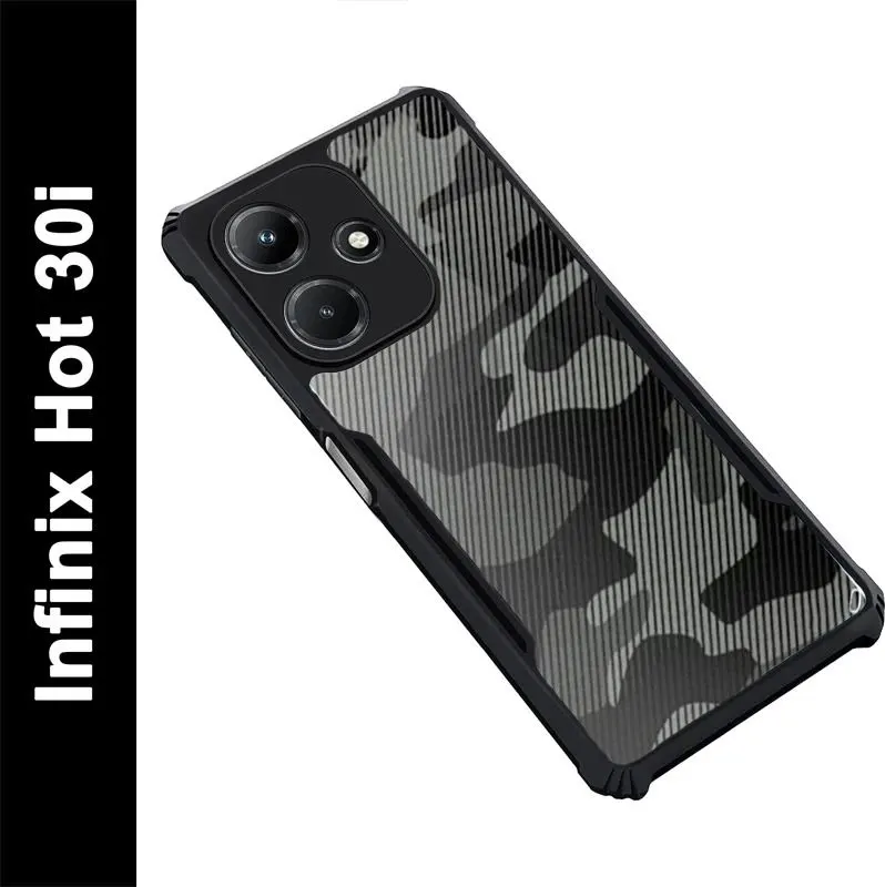Micvir Back Cover for Infinix Hot 30i (Black, Grey, Pack of: 1)