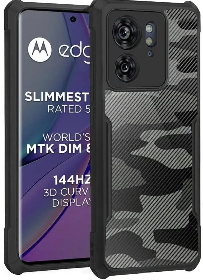 Micvir Back Cover for Motorola Edge 40 (Transparent, Black, Shock Proof, Pack of: 1)