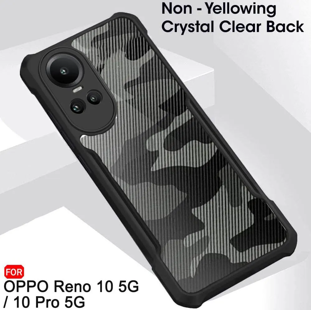 Micvir Back Cover for OPPO Reno 10, Oppo Reno 10 Pro 5G (Transparent, Black, Camera Bump Protector, Plastic, Silicon, Pack of: 1) — image 3 of 5